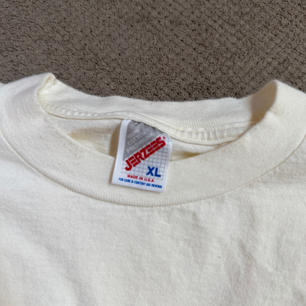 Vintage 1990s Achy Breaky Everything Shoebox Greetings Hallmark T-Shirt XL White - Picture 5 of 7